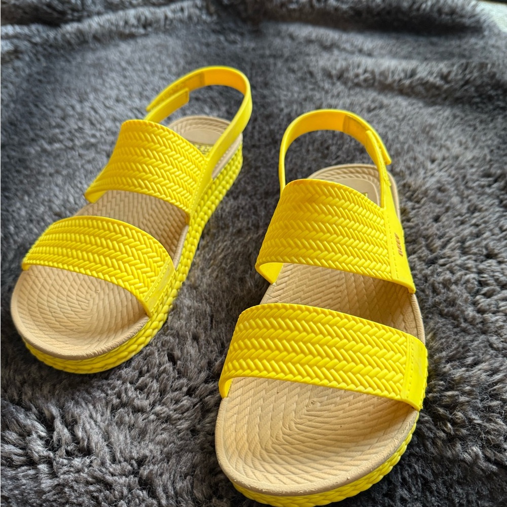 Bright Yellow Strappy Sandals